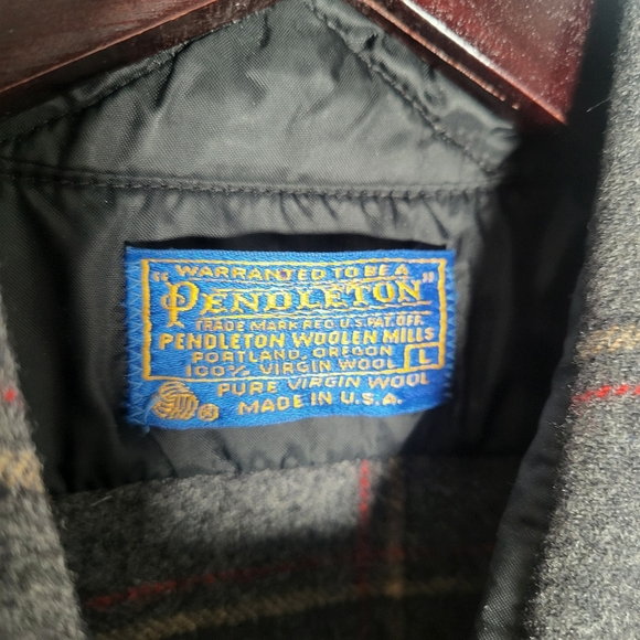 👕🌶 Vintage Pendleton "Shadow Plaid" Flannel Button Up Longsleeve Shirt - Picture 3 of 5